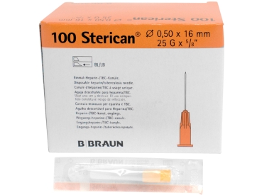 Sterican desechable 0,50x16 25G 100uds.
