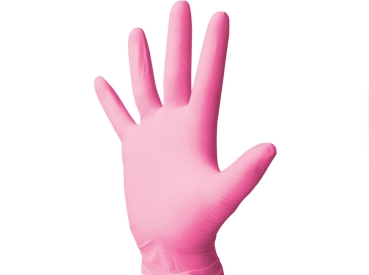 Guantes desechables látex M rosa 100pcs
