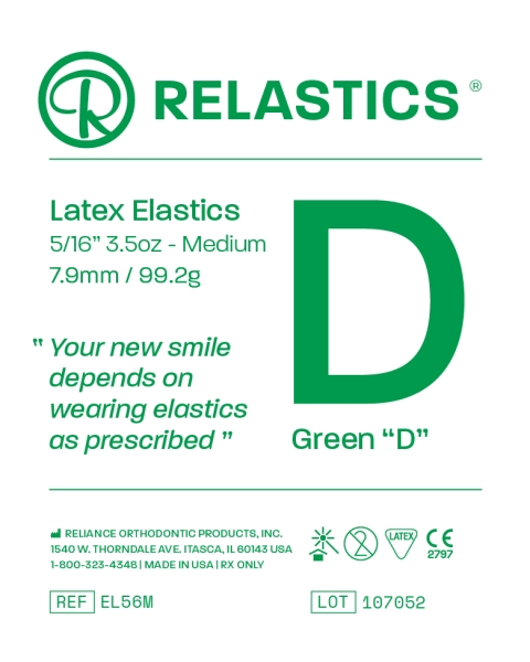 Elásticos intraorales Relastics™ - Látex, Diámetro: 5/16" = 7,9 mm