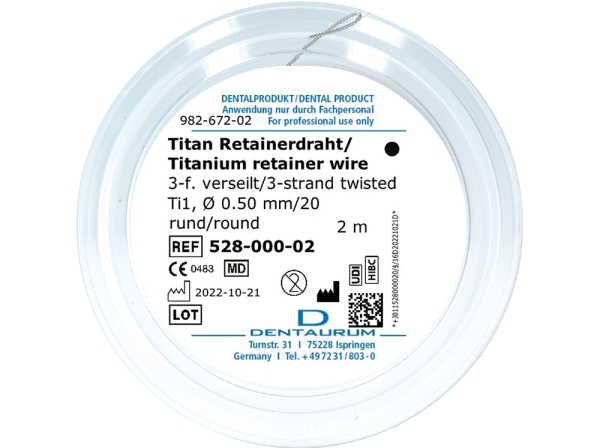 Alambre de retención de titanio 0,5mm/20 2M Rl
