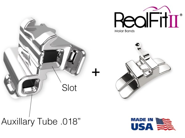 RealFit™ II snap - MS, combinación doble + cajetín palatal (diente 26, 27) Roth .022"