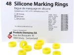 Anillos de silicona 8,0mm amarillo 48uds.
